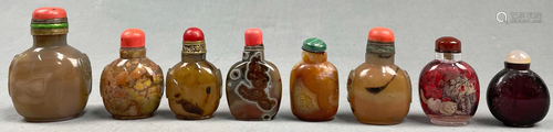 8 snuff bottles. Probably China, Japan antique.