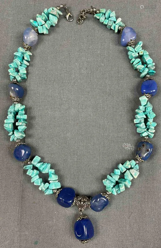 Necklace. Probably India, Nepal, Tibet, turquoise, blue