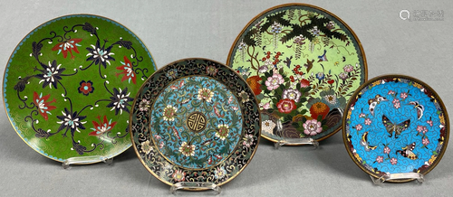 4 cloisonné works. Probably Japan, China antique.