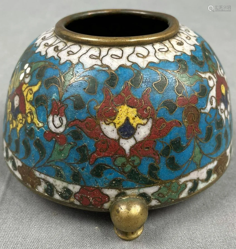 Cloisonne. Probably incense burner China antique. Up to