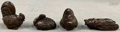 4 netsuke. Probably Japan antique.