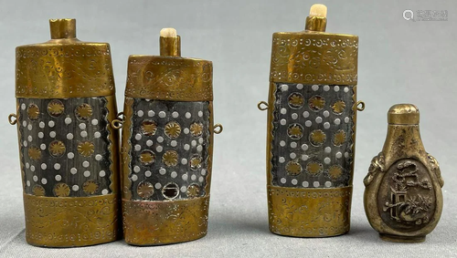 4 snuff bottles. Probably Japan antique.