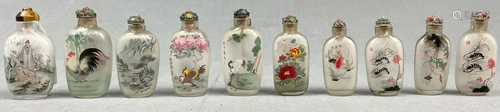 10 snuff bottles. Probably China, Japan old.