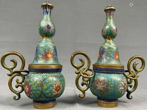 2 cloisonnè attachments. Probably China antique.