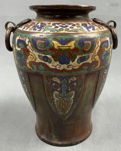 Vase, urn? Antique style cloisonné. Probably