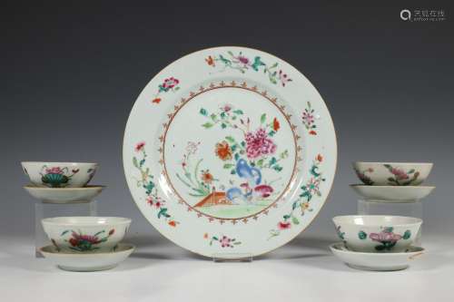 China, een collectie famille rose porselein, 18e-20e eeuw,