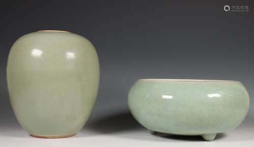 China, celadon gemberpot en wierookpot