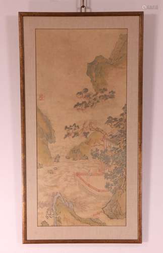 China, ingelijste schildering, ca. 1900