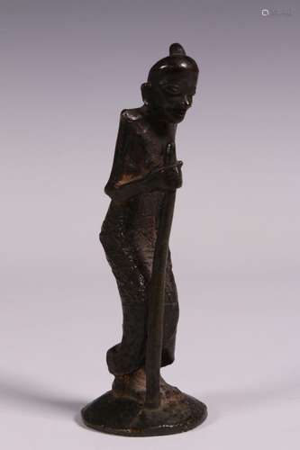 Sri Lanka, bronzen staand vrouwfiguur, ca. 1900,