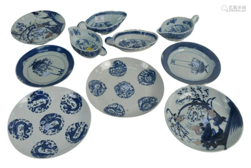 Group of Blue and White Chinese Porcelain to include