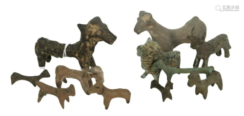 Group of Eleven Ancient Bronze Animal Figures, to