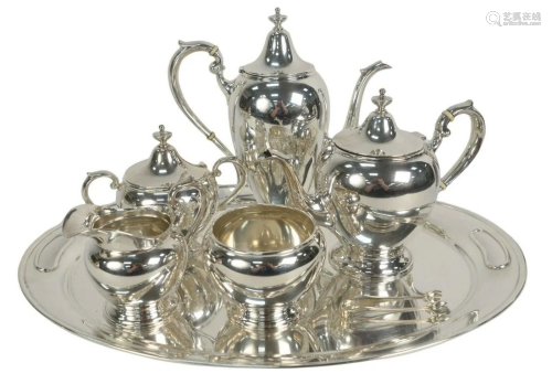 Six Piece Sterling Silver Gorham Tea and Coffee Set in