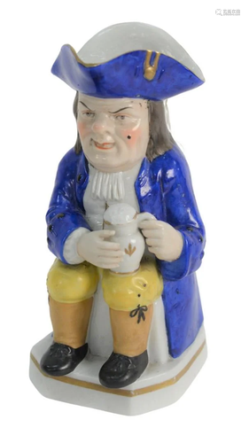 Staffordshire Ralph Wood Toby Jug, seated having blue