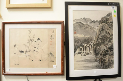 Group of Ten Chinese Watercolors and Paintings, mostly