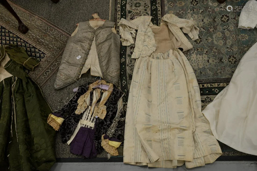 Five piece group of Victorian clothing to include a cut