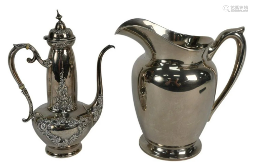 Two-Piece Sterling Silver Pitcher and Teapot, pitcher