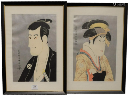 Group of Six Japanese Woodblock Prints to include 3
