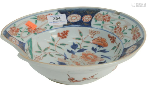 Chinese Imari Porcelain Bleeding Bowl with old label on