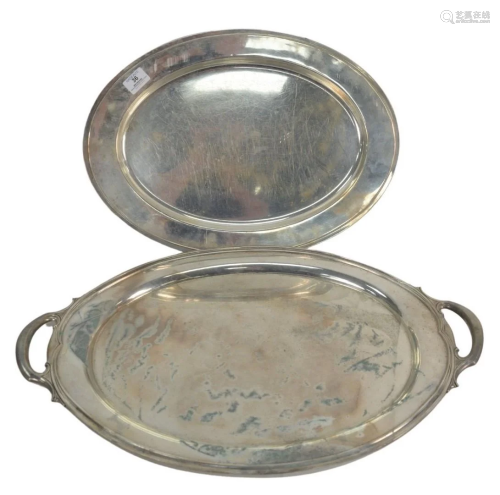 Two Large Sterling Silver Oval Trays to include Gorham