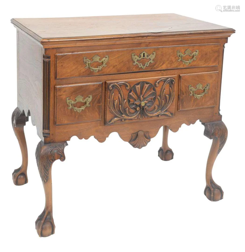 Custom Chippendale Style Mahogany Lowboy, Philadelphia