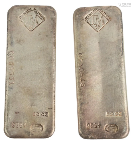 100 troy oz. Pure Silver, consisting of two 50 troy