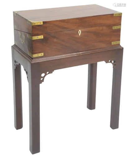 Regency Mahogany Lap Desk and Stand brass bound