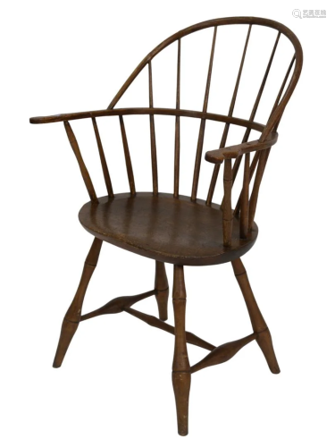 Windsor Bow Back Armchair, height 35 1/2 inches, seat