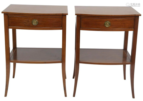 Pair of Margolis Federal Style Night Tables each with