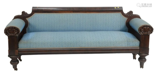 Federal Mahogany Sofa with shell carved rolled arm ends