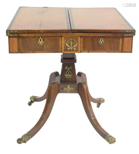 Regency Rosewood Library Table with ormolu mounts, top