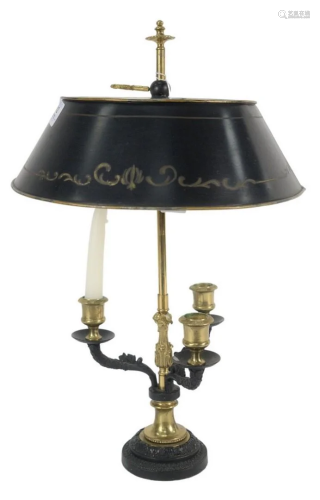 French Bouillotte Table Lamps with gilt brass with