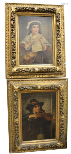 Pair of 19th Century Portraits to include one of a girl