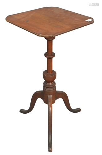 Cherry Candle Stand with shaped top on urn carved shaft