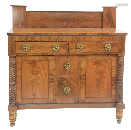 Sheraton Mahogany Sideboard, with backsplash over two