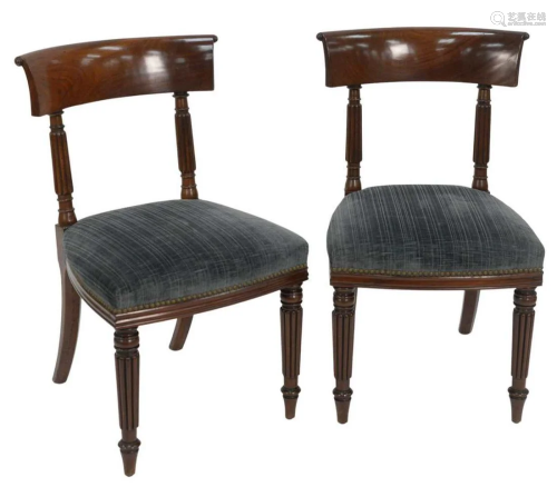 Set of Six George IV Mahogany Dining Chairs, on turned