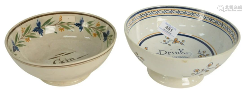 Two English Bowls one marked 
