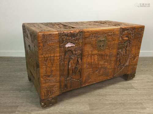 A CHINESE CAMPHORWOOD BLANKET CHEST