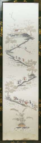 A 20TH CENTURY CHINESE EMBROIDERED PANEL