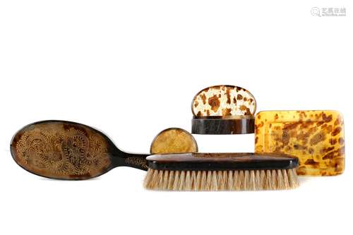 A TORTOISESHELL VANITY SET