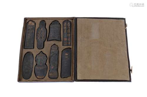 A 20TH CENTURY CHINESE SET OF PAINTED INK BLOCKS