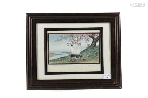 A 20TH CENTURY JAPANESE WATERCOLOUR BY MATSUMOTO