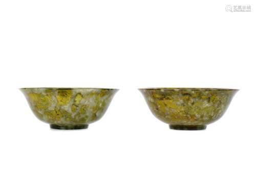 A PAIR OF CHINESE JADE BOWLS