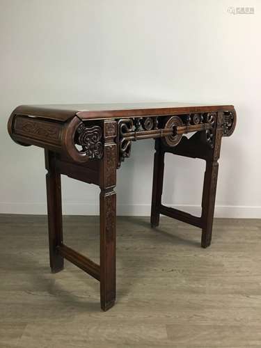 A CHINESE MAHOGANY ALTAR TABLE