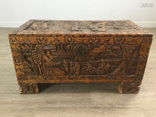 AN EARLY 20TH CENTURY CHINESE CAMPHORWOOD CHEST