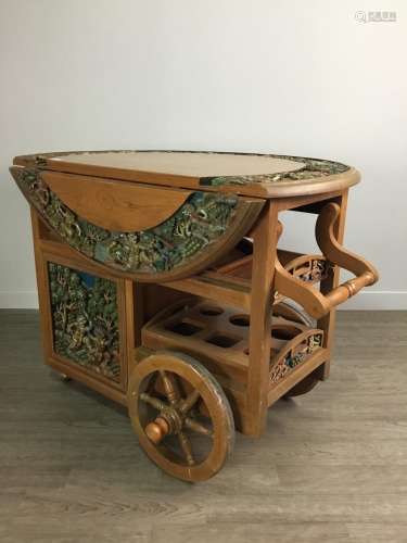 AN EARLY 20TH CENTURY DRINKS TROLLEY