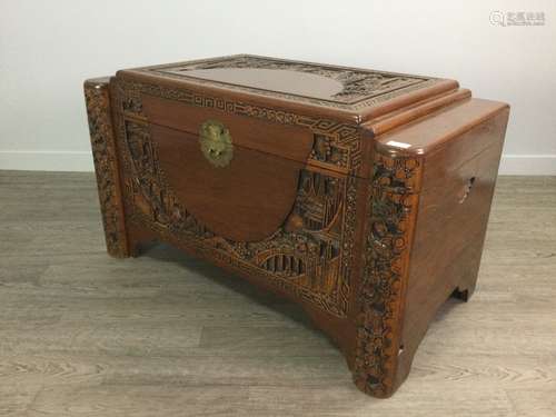 A CHINESE CAMPHORWOOD BLANKET CHEST