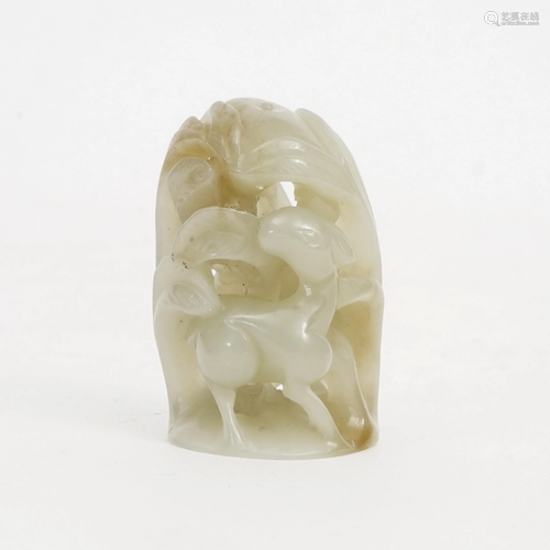 A JADE INCENSE BURNER BUTTON