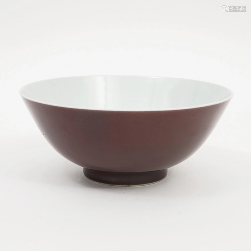 A RED-GLAZED BOWL, QIANLONG PERIOD