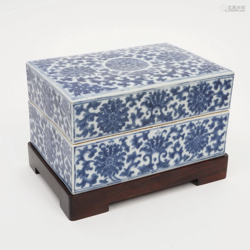 A BLUE AND WHITE BOX