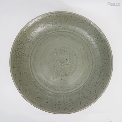 A LONGQUAN KILN CARVING PLATE